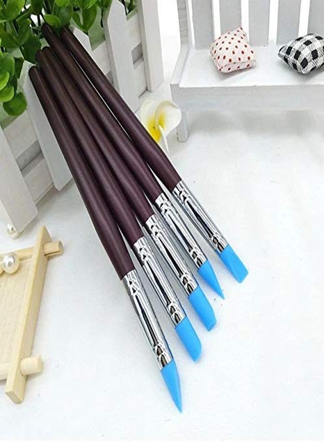 KNAFS 5Pcs Polymer Clay Tools Carving Craft Brush Pottery Tools Clay Sculpture Nail Art Tools Pottery Ceramics Tool Color Shapers, Multicolour - Image 1